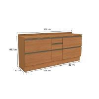 Kit Cozinha Modulada 4 Peças Maxxi (2balcões+2complementos) C4p164 Canela - Kappesberg