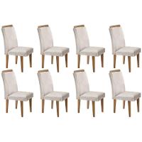 Kit 8 Cadeiras Sala Jantar Athenas 8 Un Imbuia-capuccino-suede Creme - Rufato - 1