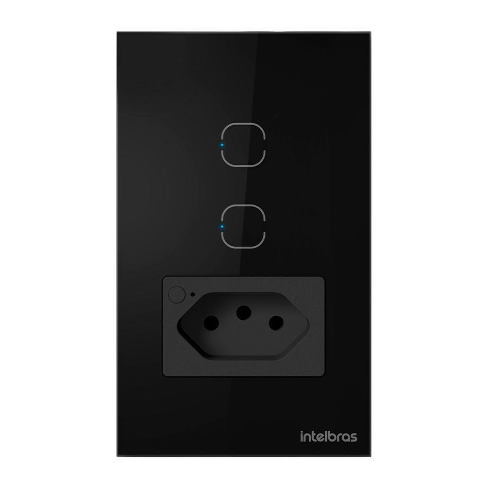 Tomada Com Interruptor Inteligente Intelbras Ets 2002 Smart Wi-fi Preto - 1