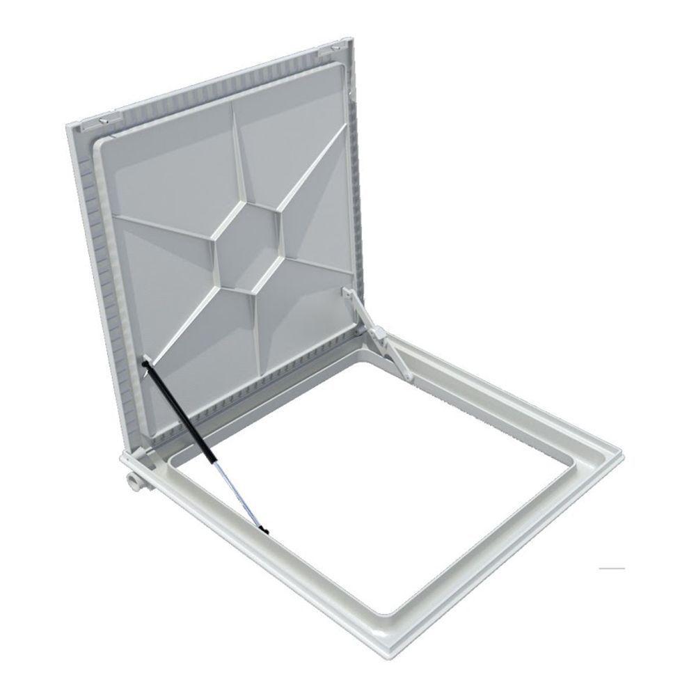 Tampa Piscina Ventilada Casa Máquina 90x90cm Rebaixo Cinza - 3