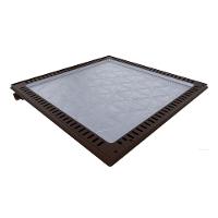 Tampa Piscina Ventilada Casa Máquina 90x90cm Rebaixo Marrom - 5