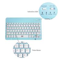Teclado E Mouse Recarregáveis Azul A6732 Slim Wireless Ideal Para Escritório E Casa - 4