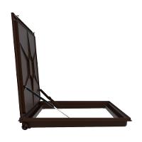 Tampa Piscina Ventilada Casa Máquina 80x80cm Rebaixo Marrom