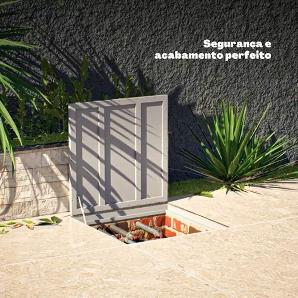 Tampa Casa Máquina Alumínio Rebaixo Invisível Bege 90x90cm - 6