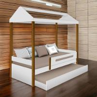 Cama Casa Solt. Lara Branco/mel C/ Aux. E 02 Colchões - 1