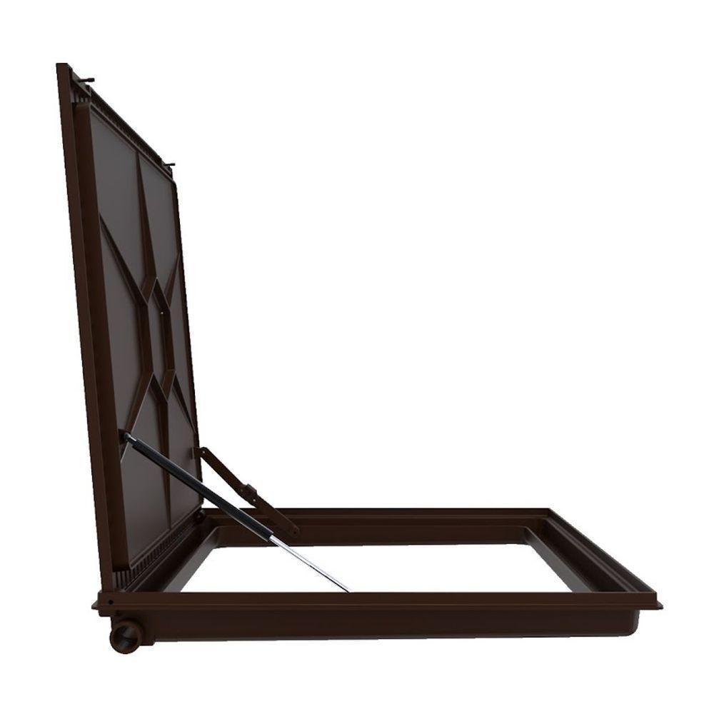 Tampa Casa Máquina Alumínio Rebaixo Aparente Marrom 90x90cm - 7