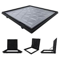 Tampa Casa Maquina 90x90cm Com Rebaixo Para Alumínio Preta - 1