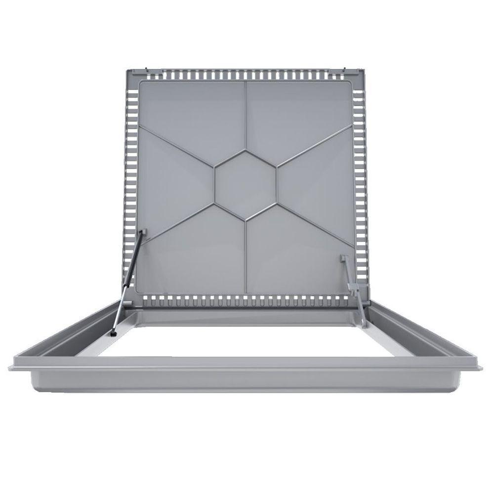 Tampa Casa Máquina Alumínio Rebaixo Aparente Bege 80x80cm - 2