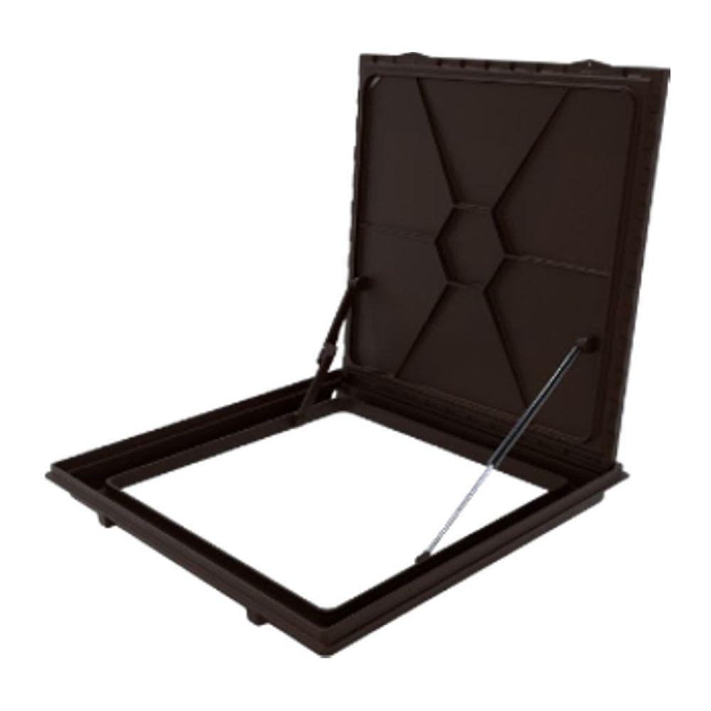 Tampa Casa Maquina 80x80cm Com Rebaixo Para Alumínio Marrom - 4