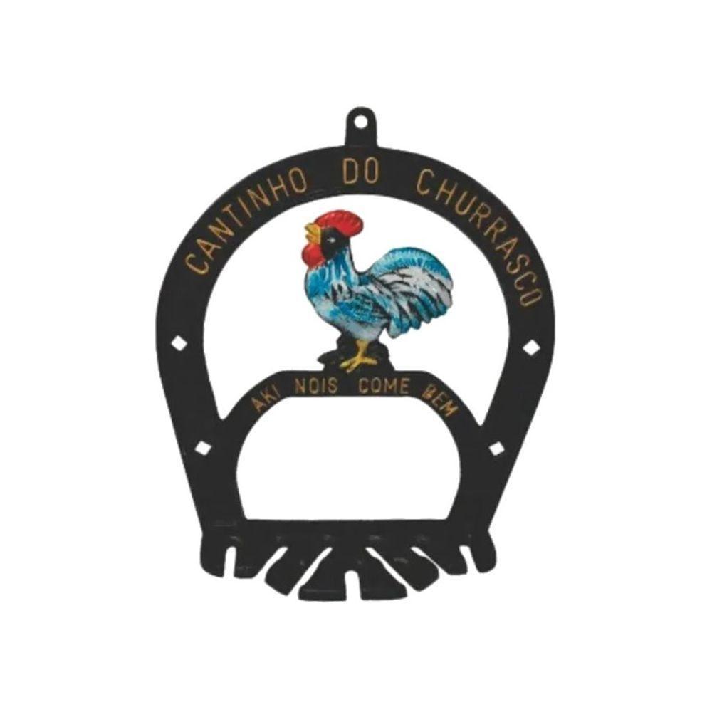 Suporte Porta Espetos Modelo Galo Aluminio Fundido - 1