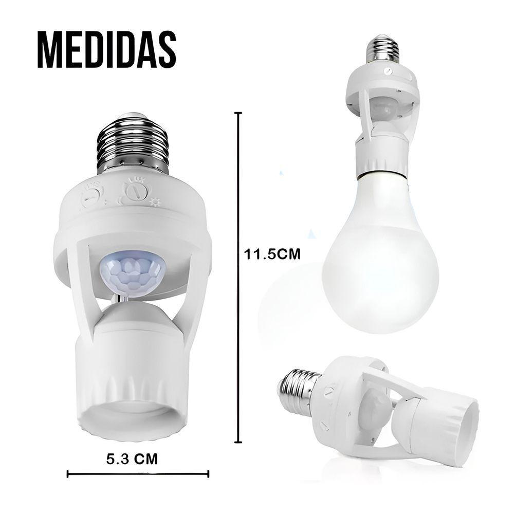 Soquete Com Sensor De Presença Infravermelho Para Lâmpadas E27 Bivolt Com Detecção 360 Graus - 4