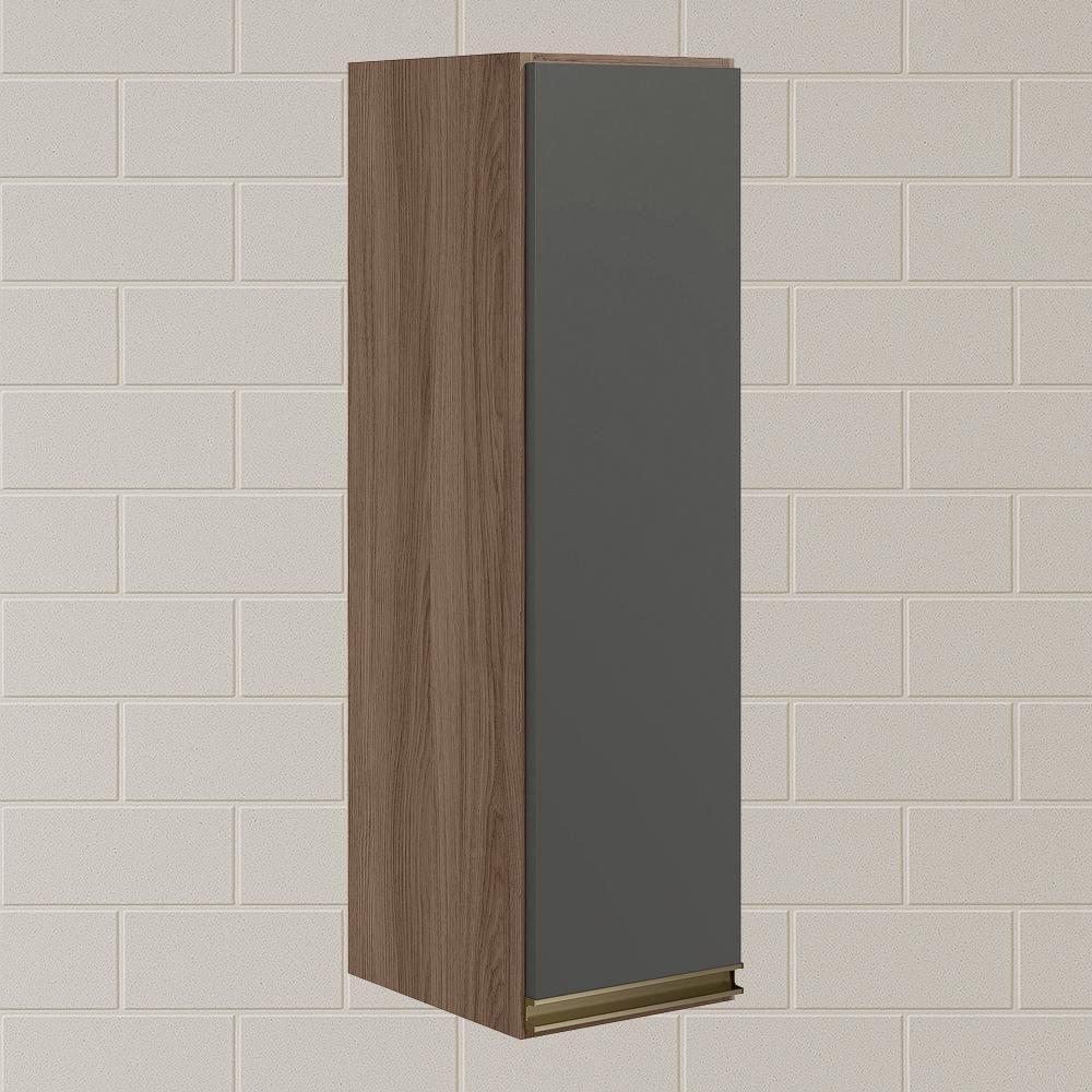 Armario Aereo 1 Porta Mdf 25 Cm Kali 12200 Carvalho Toq Chumbo Nicioli Carvalho Toq Chumbo - 2