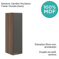 Armario Aereo 1 Porta Mdf 25 Cm Kali 12200 Carvalho Toq Chumbo Nicioli Carvalho Toq Chumbo