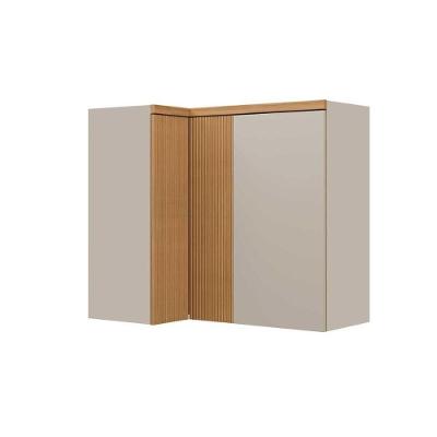 Armário Aéreo Cozinha Modulado Allure De Canto C- 3 Portas 93cm Jequitiba-gris Fosco - Linea Brasil