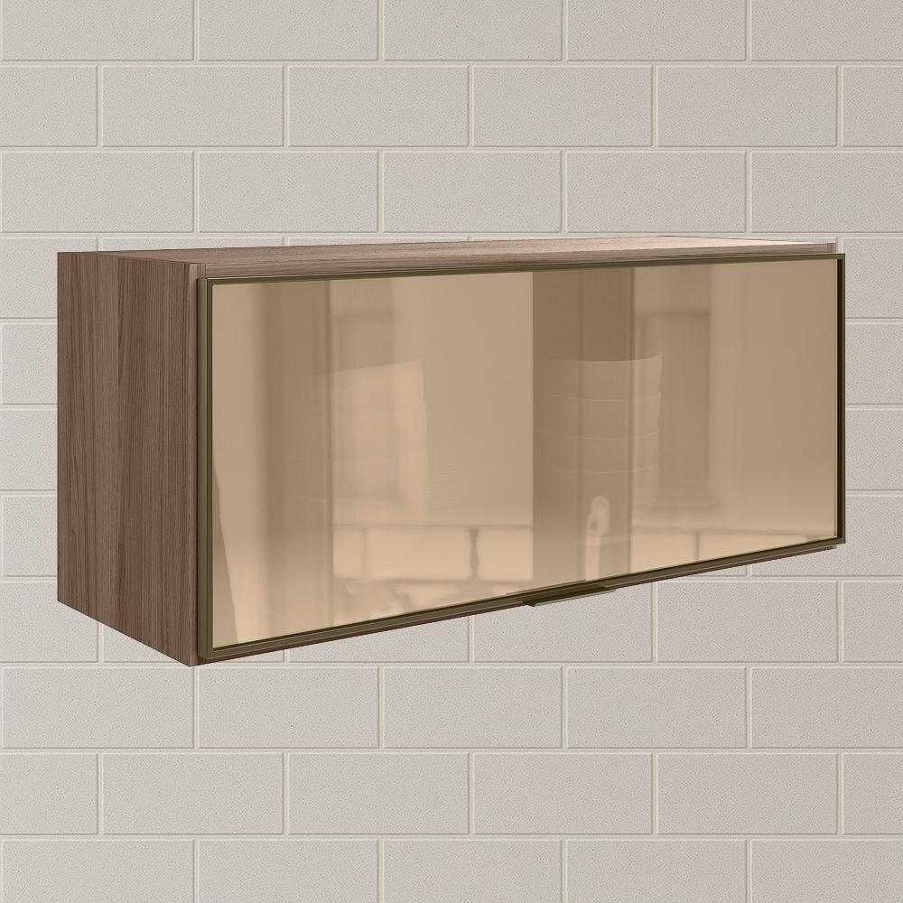 Armario Aereo Basculante Vidro Mdf 80 Cm Kali 1634161 Carvalho Toq Nicioli Carvalho Toq - 2