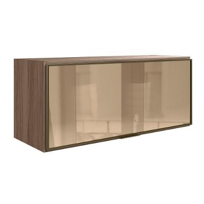 Armario Aereo Basculante Vidro Mdf 80 Cm Kali 1634161 Carvalho Toq Nicioli Carvalho Toq