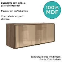 Armario Aereo Basculante Vidro Mdf 80 Cm Kali 1634161 Carvalho Toq Nicioli Carvalho Toq