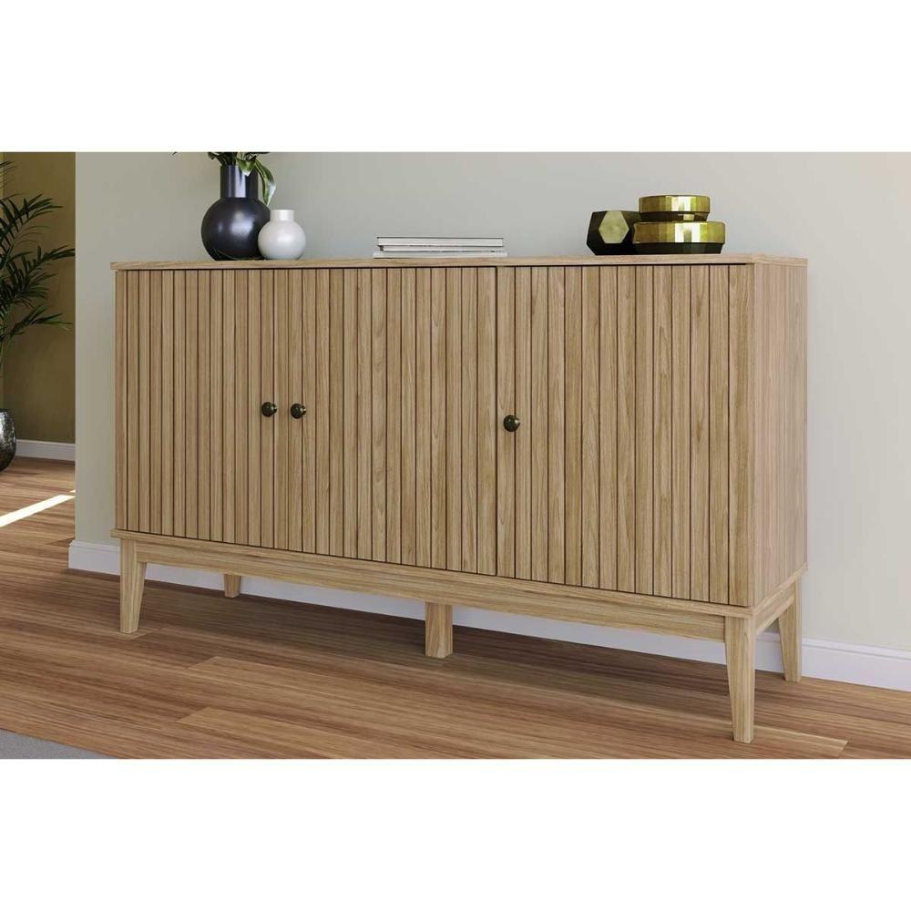 Aparador De Sala Jantar Mb 1061 C- 3 Portas Mel - Movelbento - 1