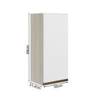Armario Aereo 1 Porta Mdf 30 Cm Kali 12201 Bianco Toq Branco Uv Nicioli Bianco Toq Branco Uv - 3