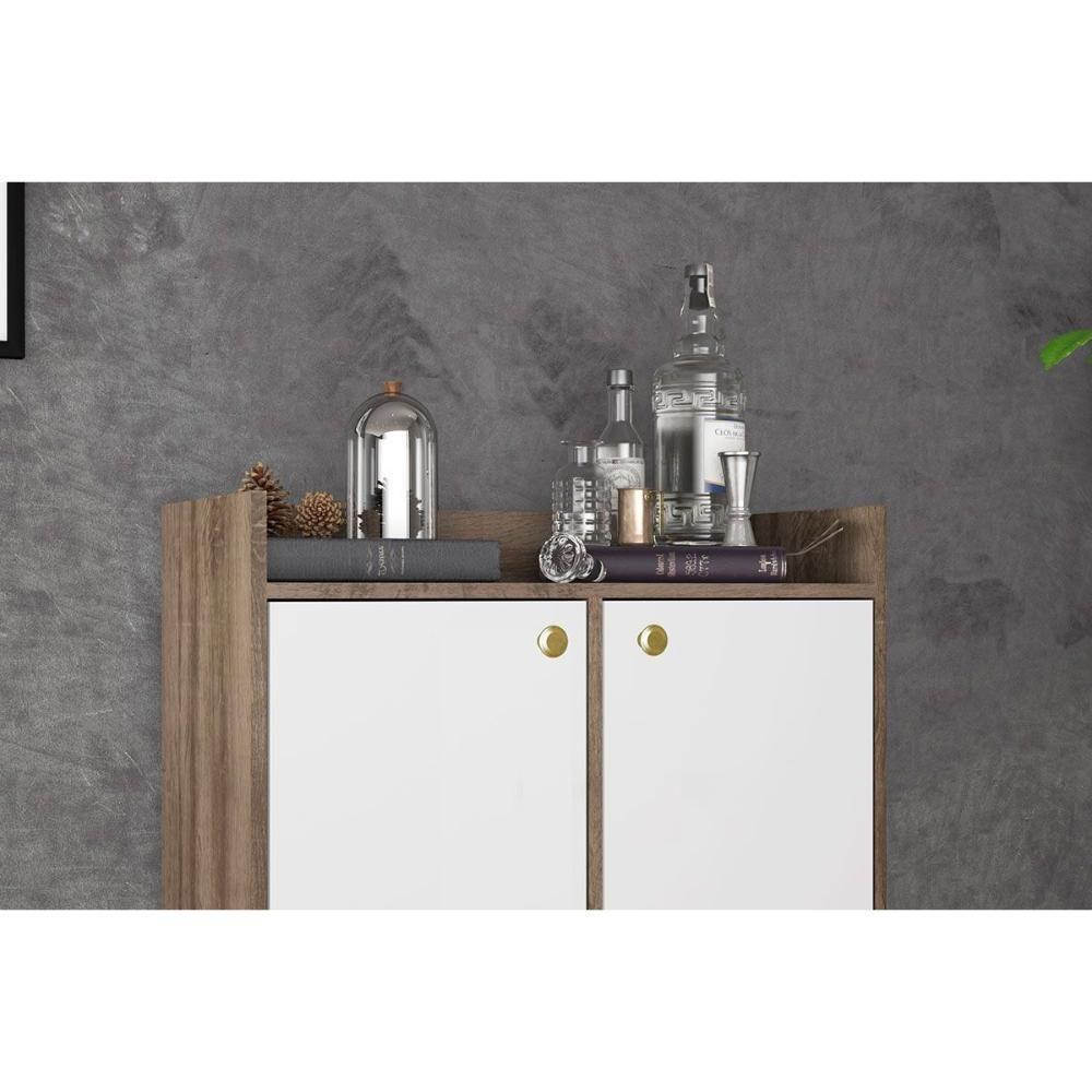 Aparador De Sala Jantar Rt 3112 C- 2 Portas Rustico-off White - Movelbento - 3