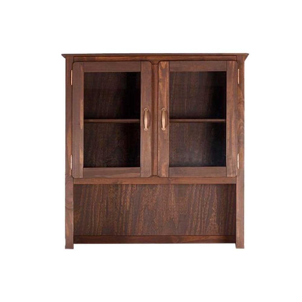 Armário Aéreo 2 Portas De Vidro Oratório Madeira Maciça - Imbuia - 4