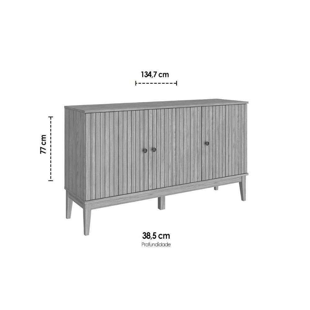 Aparador De Sala Jantar Mb 1061 C- 3 Portas Mel-off White - Movelbento - 2