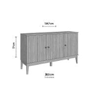 Aparador De Sala Jantar Mb 1061 C- 3 Portas Mel-off White - Movelbento - 2