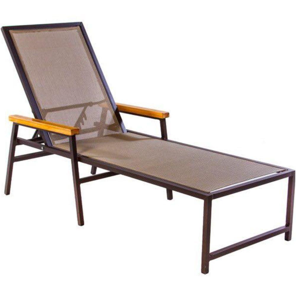 2 Espreguiçadeiras Alumínio + Ombrelone Piscina Praia Lazer Capuccino - 5