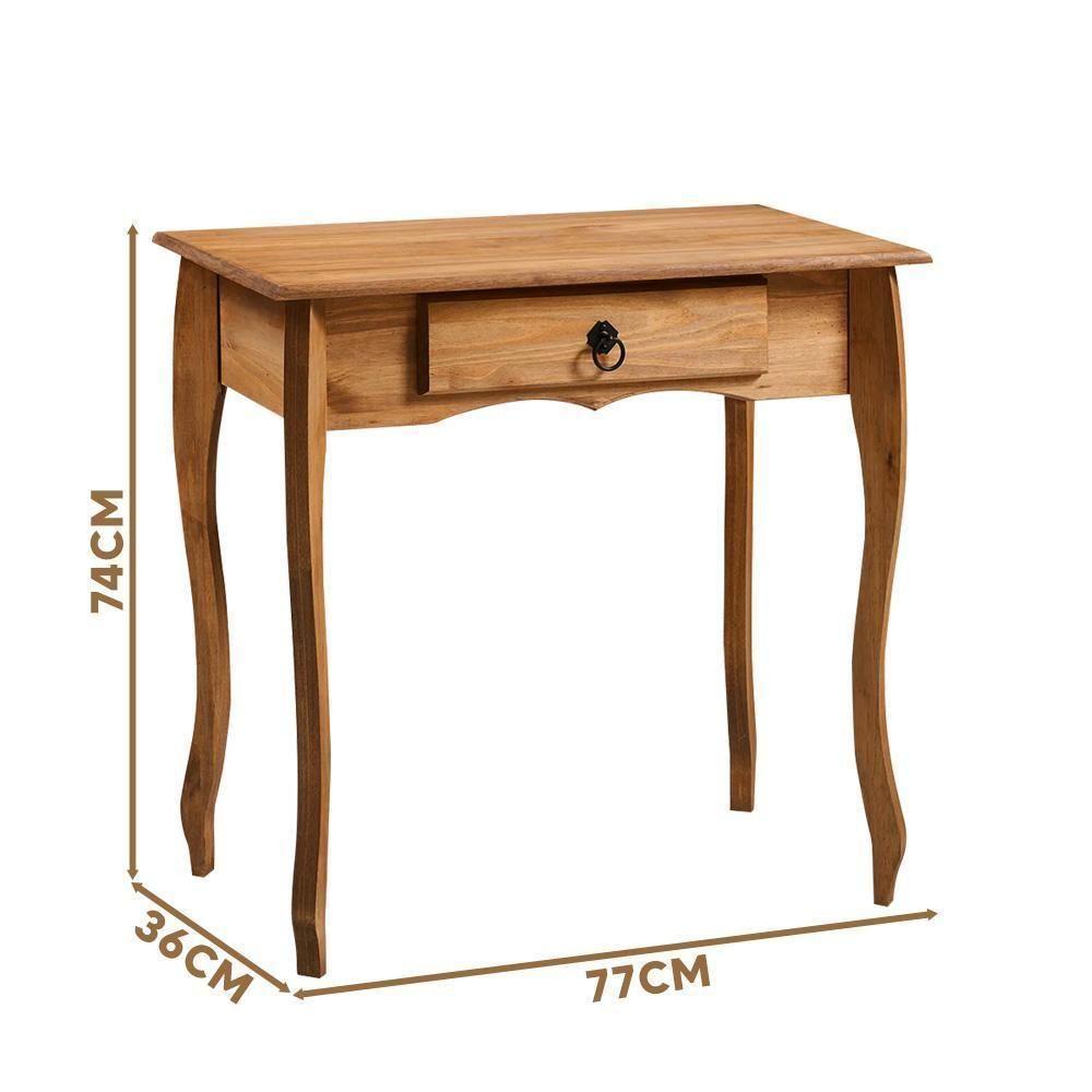 Aparador De Madeira Maciça Estilo Luís Xv Rústico Com Gaveta - Mel - 3