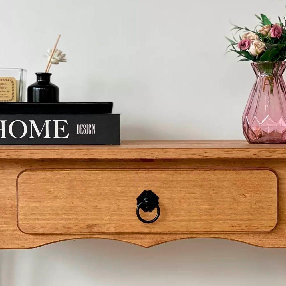 Aparador De Madeira Maciça Estilo Luís Xv Rústico Com Gaveta - Mel - 7