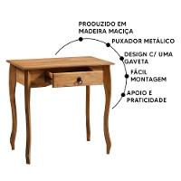 Aparador De Madeira Maciça Estilo Luís Xv Rústico Com Gaveta - Mel - 8