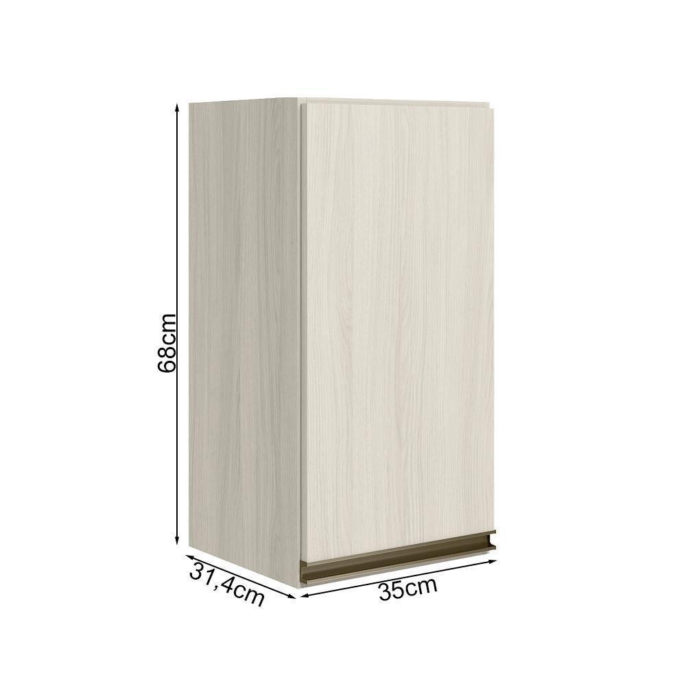 Armario Aereo 1 Porta Mdf 35 Cm Kali 16089 Bianco Toq Bianco Toq Nicioli Bianco Toq Bianco Toq - 3