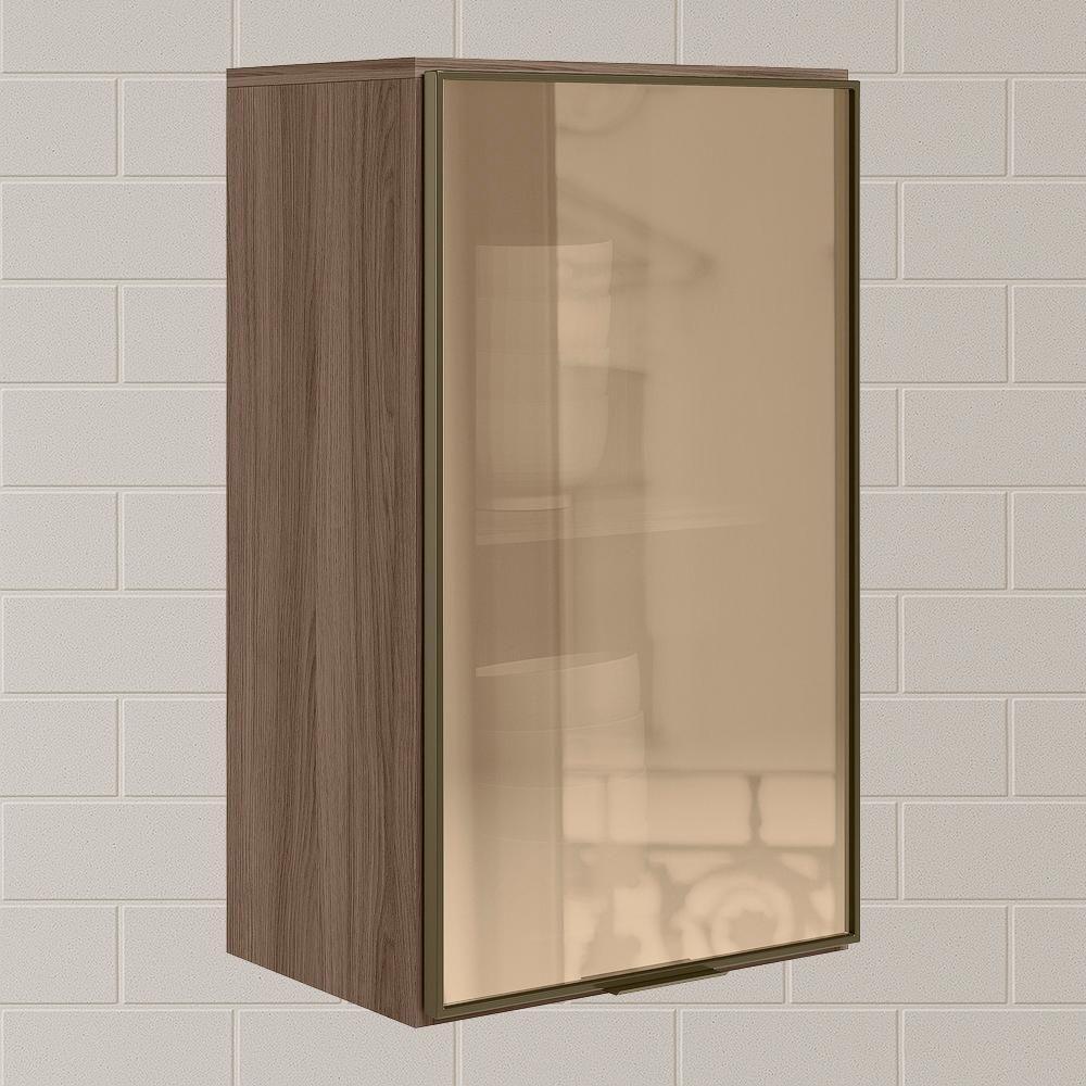 Armario Aereo 1 Porta Vidro Mdf 40 Cm Kali 1220261 Carvalho Toq Nicioli Carvalho Toq - 2