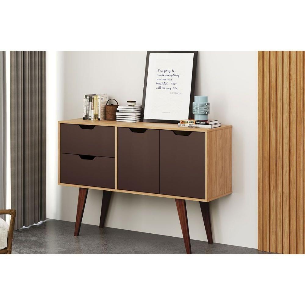 Aparador De Sala Jantar Mb 1097 C- 2 Portas E 2 Gavetas Mel-avelã - Movelbento - 1