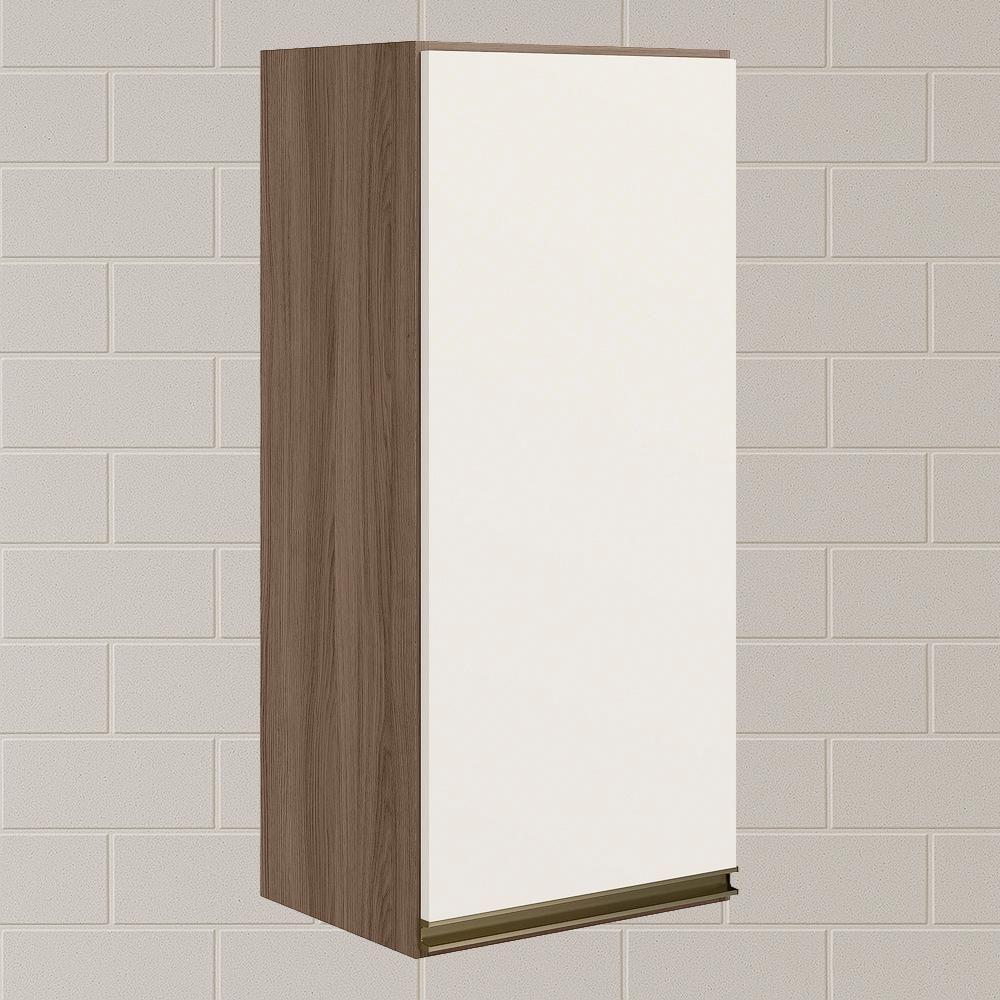 Armario Aereo 1 Porta Mdf 30 Cm Kali 12201 Carvalho Toq Off White Cetim Nicioli Carvalho Toq Off White Cetim - 4