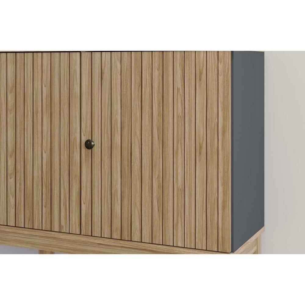 Aparador De Sala Jantar Mb 1061 C- 3 Portas Mel-petroleo - Movelbento - 3