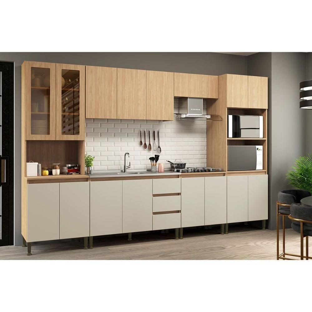 Armário Aéreo Cozinha Modulado Rebeca C- 2 Portas 80cm Mel - Movelbento - 3