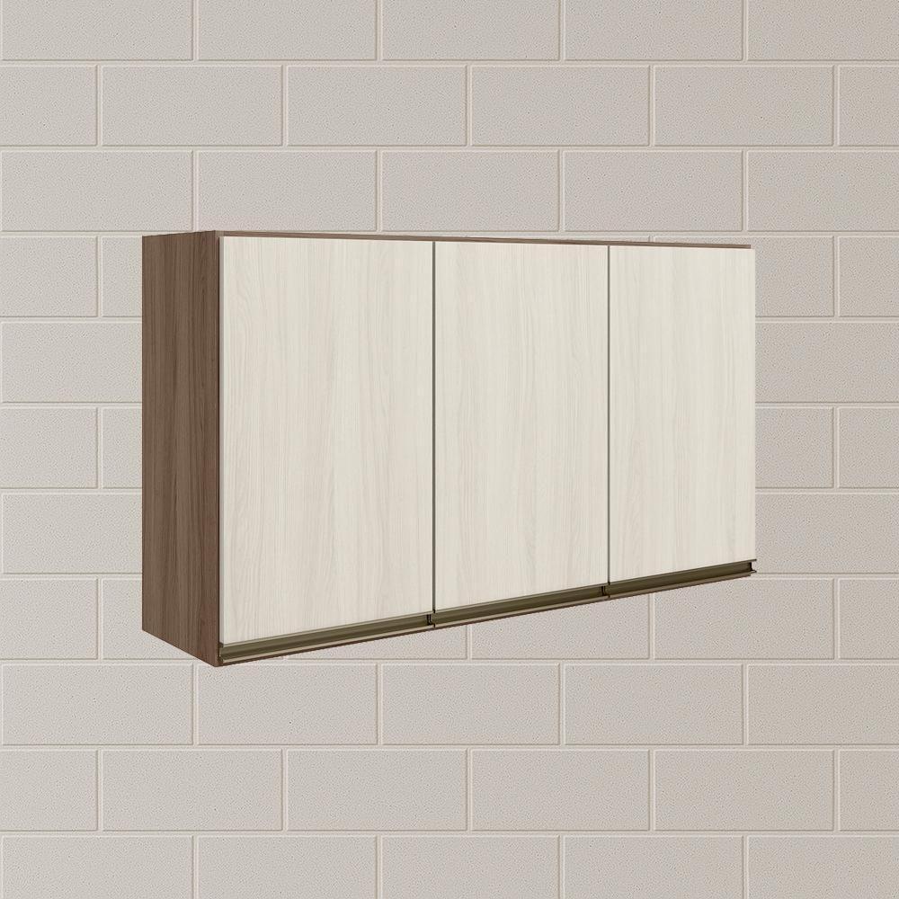 Armario Aereo 3 Portas Mdf 120 Cm Kali 12197 Carvalho Toq Bianco Toq Nicioli Carvalho Toq Bianco Toq - 6