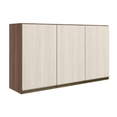 Armario Aereo 3 Portas Mdf 120 Cm Kali 12197 Carvalho Toq Bianco Toq Nicioli Carvalho Toq Bianco Toq