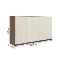 Armario Aereo 3 Portas Mdf 120 Cm Kali 12197 Carvalho Toq Bianco Toq Nicioli Carvalho Toq Bianco Toq - 3