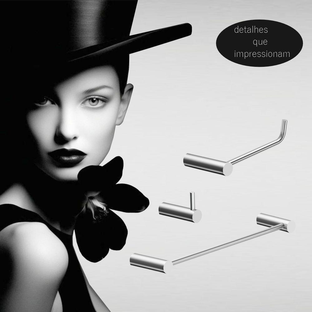 Kit Acessório Banheiro Escovado 3 Peças Grego Metal 2030or - 2