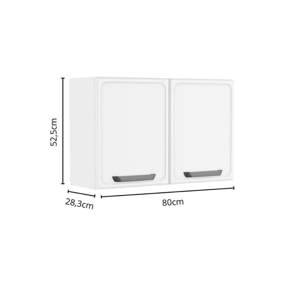 Armário Aéreo P- Cozinha Bella C- 2 Portas 80cm Verde - Bertolini - 2