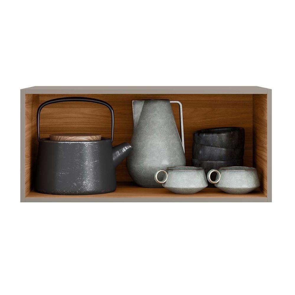 Armário Aéreo P- Cozinha Proença C- 1 Porta Basculante 80cm Nogueira Touch-nude Prime - Demóbile - 4