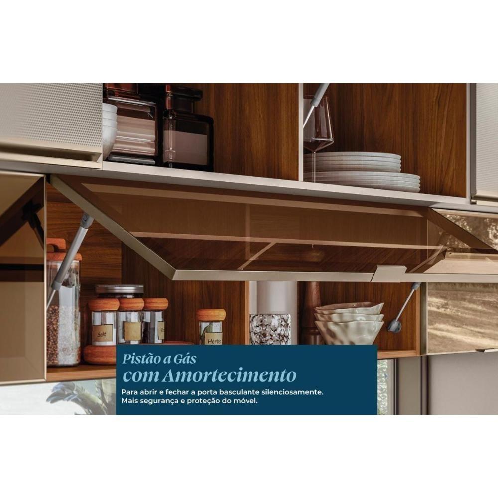 Armário Aéreo P- Cozinha Proença C- 1 Porta Basculante 80cm Nogueira Touch-nude Prime - Demóbile - 7