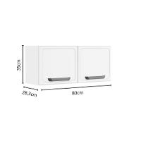 Armário Aéreo P- Cozinha Bella C- 2 Portas 80cm Verde - Bertolini - 2