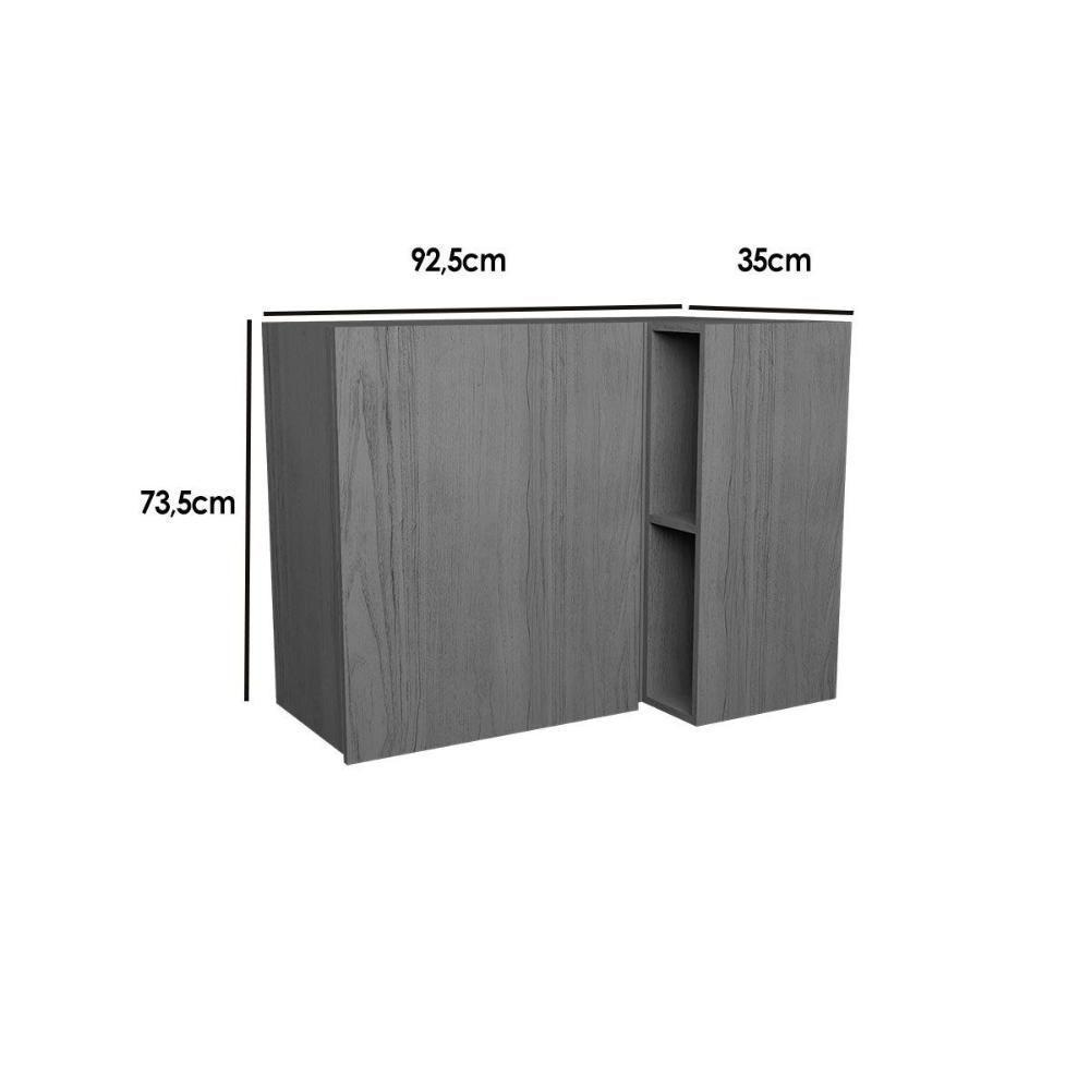 Armário Aéreo P- Cozinha Denver Ph 3106 Canto Reto C- 1 Porta E 2 Nichos 92,5cm Freijo Rocks - Herval - 4