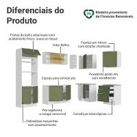 Armário De Cozinha Completa De Canto 399 Cm Branco-verde Vik Madesa 02 Branco-verde