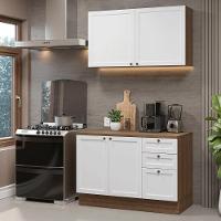 Armário De Cozinha Compacta 120 Cm Rustic-branco Vik Madesa 01 Rustic-branco - 1