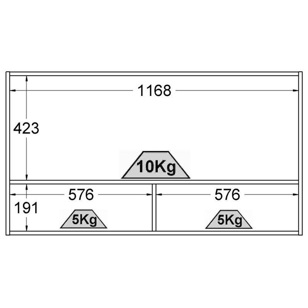 Armario Aereo Basculante 1 Porta Vidro 120 Cm Cd682 Branco Dtall Branco - 6