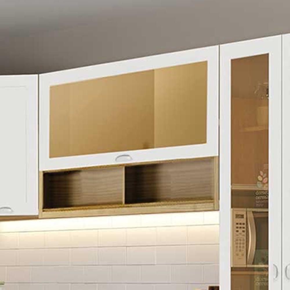 Armario Aereo Basculante 1 Porta Vidro 120 Cm Cd682 Branco Dtall Branco - 7